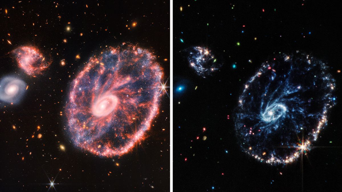 Webbův dalekohled pořídil vzácné snímky galaxie Kolo od vozu